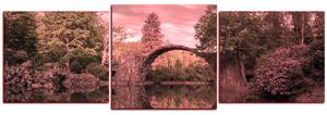 Obraz na plátně - Most v parku v Kromlau - panoráma 5246VD (90x30 cm)