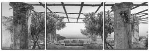 Obraz na plátně - Starověká zahrada na mořském pobřeží - panoráma 5249QC (90x30 cm)