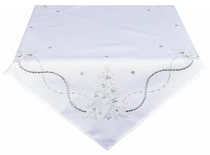 Forbyt Ubrus Vánoční, Stromek a perly, bílý 35 x 160 cm Velikost: 85 x 85 cm