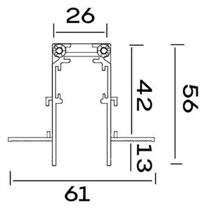 Mantra 9319 Magneto 48V, bílá zapuštěná kolejnice pro magnetický systém, 200cm