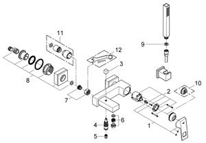 GROHE 23141000 - Vanová baterie EUROCUBE DN 15 lesklý chrom