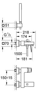 GROHE 23141000 - Vanová baterie EUROCUBE DN 15 lesklý chrom