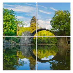 Obraz na plátně - Most v parku v Kromlau - čtverec 3246E (60x60 cm)