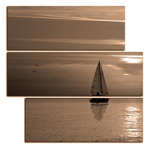 Obraz na plátně - Loď při západu slunce - čtverec 3247FD (75x75 cm)