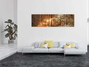 Obraz - Zasněžený park (170x50 cm)