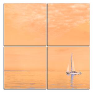 Obraz na plátně - Plachetnice na moři - čtverec 3248FE (60x60 cm)