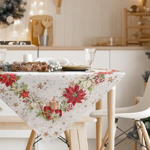 VÁNOČNÍ GOBELÍNOVÝ UBRUS NA STŮL CANDLES 140X180 CM VZOROVANÝ