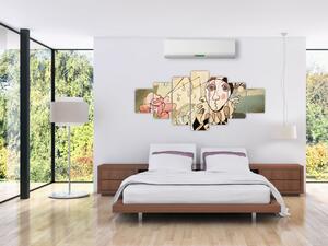 Obraz - Kubismus - harlequin and rose (210x100 cm)
