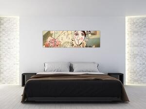 Obraz - Kubismus - harlequin and rose (170x50 cm)