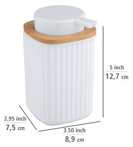 WENKO 25294100 - Dávkovač mýdla ROTELLO 8,9x12,7 cm bílá/hnědá