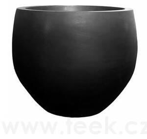 Pottery Pots Venkovní květináč kulatý Orb M, Black (barva černá), kolekce Natural, kompozit Fiberstone, průměr 53 cm x v 44,5 cm