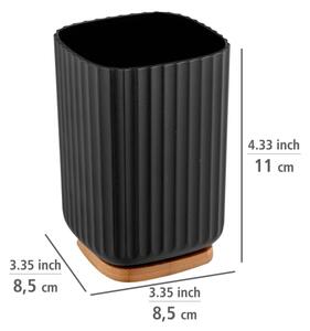 WENKO 25297100 - Kelímek na zubní kartáček ROTELLO 8,5x11 cm černá/hnědá