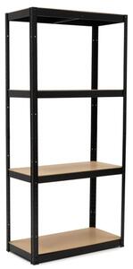 Kovový regál 174x80x40 cm 4 police SPRINGOS HA5283 černý