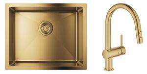 Sada ocelový dřez Grohe K700 31574GN1, kuchyňská baterie Grohe Minta 32321GN2