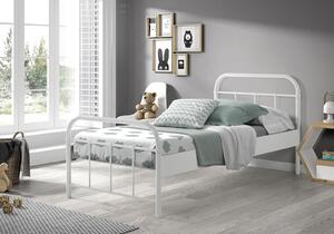 Kovová postel Boston bílá 140x200 cm