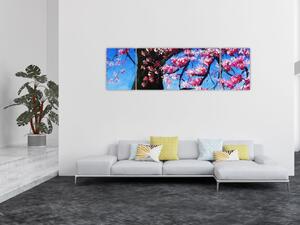 Obraz malované rozkvetlé třešně (170x50 cm)