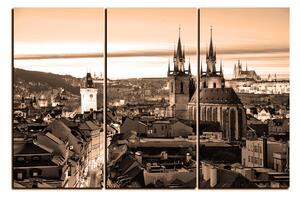 Obraz na plátně - Panoramatický pohled na starú Prahu 1256FB (90x60 cm )