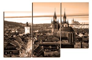 Obraz na plátně - Panoramatický pohled na starú Prahu 1256FD (150x100 cm)