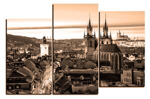 Obraz na plátně - Panoramatický pohled na starú Prahu 1256FC (90x60 cm)
