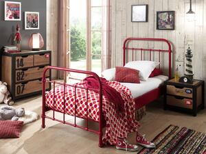 Kovová dětská postel New York 90 cm červená