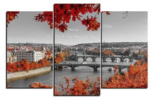 Obraz na plátně - Řeka Vltava a Karlův most 1257QC (150x100 cm)