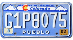 Americká SPZ Colorado Denim Pueblo G1P8075