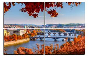 Obraz na plátně - Řeka Vltava a Karlův most 1257E (90x60 cm)