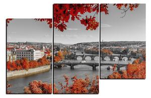 Obraz na plátně - Řeka Vltava a Karlův most 1257QD (150x100 cm)