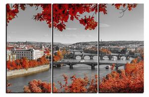 Obraz na plátně - Řeka Vltava a Karlův most 1257QB (150x100 cm)