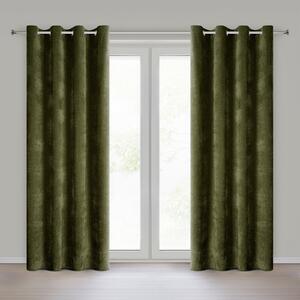 ZÁVĚS NA KROUŽCÍCH VANI 140X250 CM OLIVOVÝ