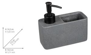 WENKO 54669100 - Dávkovač mýdla RESA 14,5x14,3 cm šedá/černá