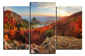Obraz na plátně - Podzimní krajina při západu slunce, Slovensko, Vrsatec 1260C (150x100 cm)