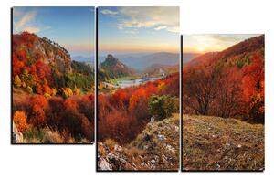 Obraz na plátně - Podzimní krajina při západu slunce, Slovensko, Vrsatec 1260D (105x70 cm)