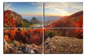 Obraz na plátně - Podzimní krajina při západu slunce, Slovensko, Vrsatec 1260E (150x100 cm)