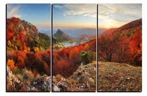 Obraz na plátně - Podzimní krajina při západu slunce, Slovensko, Vrsatec 1260B (120x80 cm)
