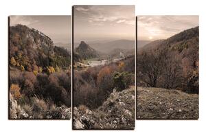 Obraz na plátně - Podzimní krajina při západu slunce, Slovensko, Vrsatec 1260FC (90x60 cm)