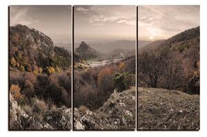 Obraz na plátně - Podzimní krajina při západu slunce, Slovensko, Vrsatec 1260FB (90x60 cm )