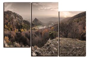 Obraz na plátně - Podzimní krajina při západu slunce, Slovensko, Vrsatec 1260FD (150x100 cm)