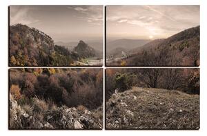 Obraz na plátně - Podzimní krajina při západu slunce, Slovensko, Vrsatec 1260FE (150x100 cm)