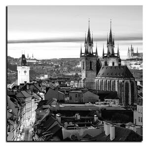 Obraz na plátně - Panoramatický pohled na starú Prahu - čtverec 3256QA (50x50 cm)