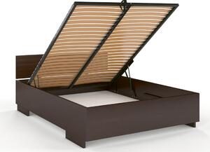 Prodloužená postel s úložným prostorem Bergman - buk Odstín moření: Palisander, Rozměr: 120x220