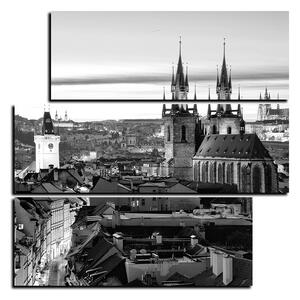 Obraz na plátně - Panoramatický pohled na starú Prahu - čtverec 3256QD (75x75 cm)