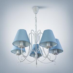Light for home - Závěsný lustr na řetězu s bledě modrými stínítky 13605 