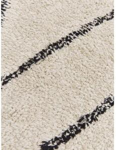 Ručně všívaný kulatý bavlněný koberec se vzorem Bina