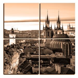 Obraz na plátně - Panoramatický pohled na starú Prahu - čtverec 3256FE (60x60 cm)