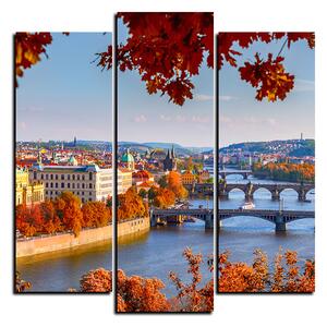 Obraz na plátně - Řeka Vltava a Karlův most - čtverec 3257C (75x75 cm)
