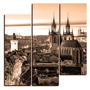 Obraz na plátně - Panoramatický pohled na starú Prahu - čtverec 3256FC (75x75 cm)