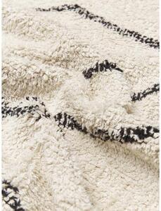 Ručně všívaný kulatý bavlněný koberec se vzorem Bina