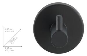 WENKO 24232100-Háček BOSIO BLACK 5,5x5,5 cm nerez/stříbrná
