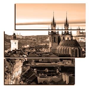 Obraz na plátně - Panoramatický pohled na starú Prahu - čtverec 3256FD (75x75 cm)